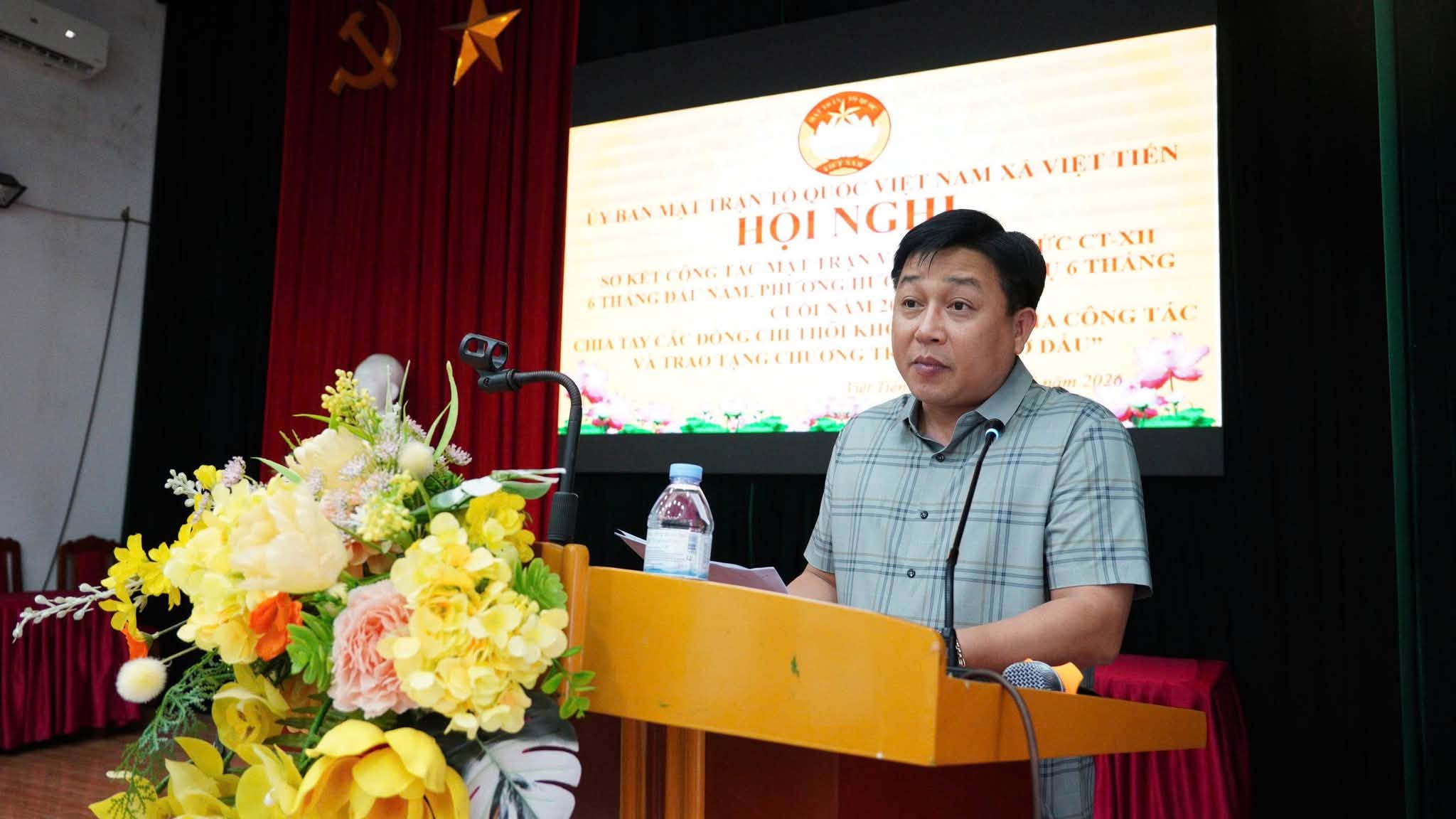 Xã Việt Tiến tổ chức Hội nghị sơ kết công tác Mặt trận và các tổ chức chính trị - xã hội 6 tháng đầu năm 2026