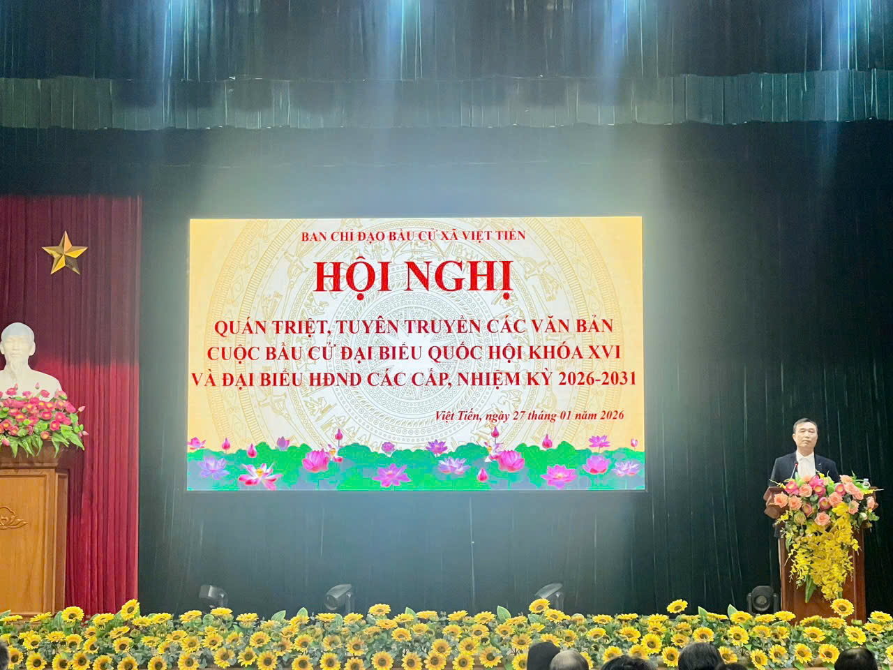 Xã Việt Tiến tổ chức Hội nghị quán triệt, tuyên truyền các văn bản về cuộc bầu cử đại biểu Quốc hội khóa XVI và bầu cử Hội đồng nhân dân các cấp, nhiệm kỳ 2026 – 2031