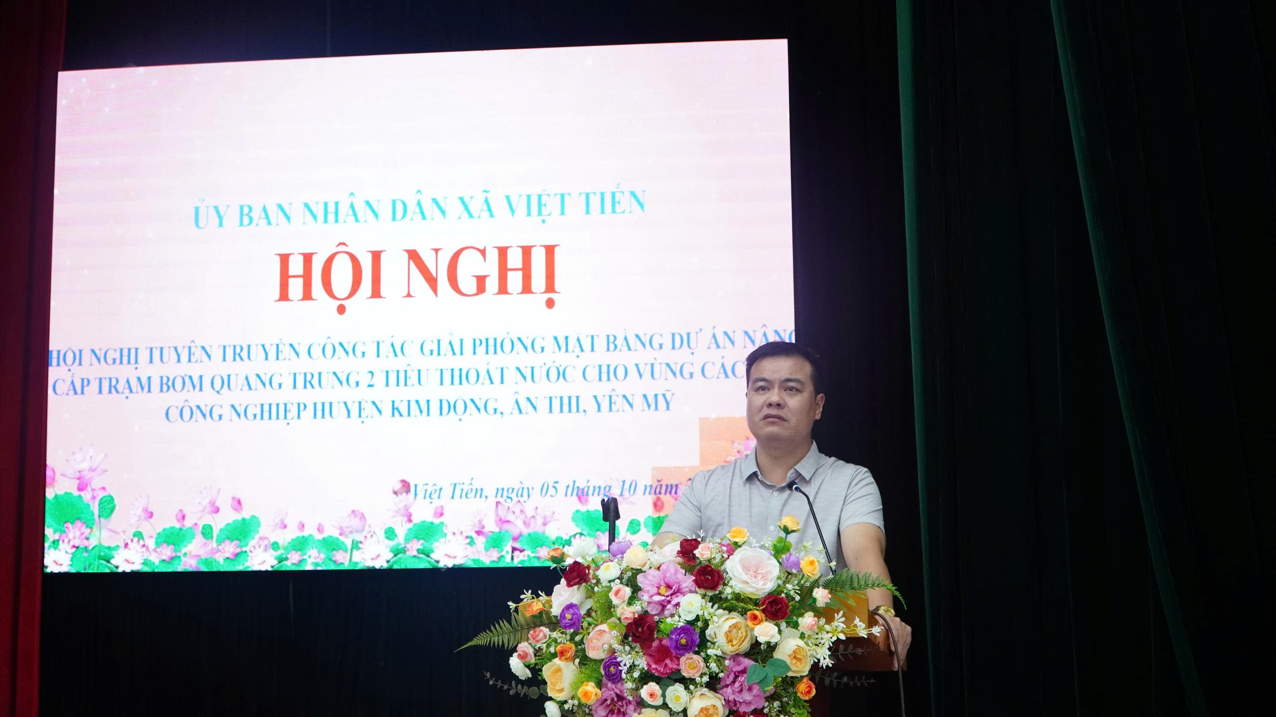 Việt Tiến tổ chức hội nghị thông báo chủ trương, kế hoạch thu hồi đất thực hiện Dự án cải tạo, nâng cấp trạm bơm Quang Trung 2