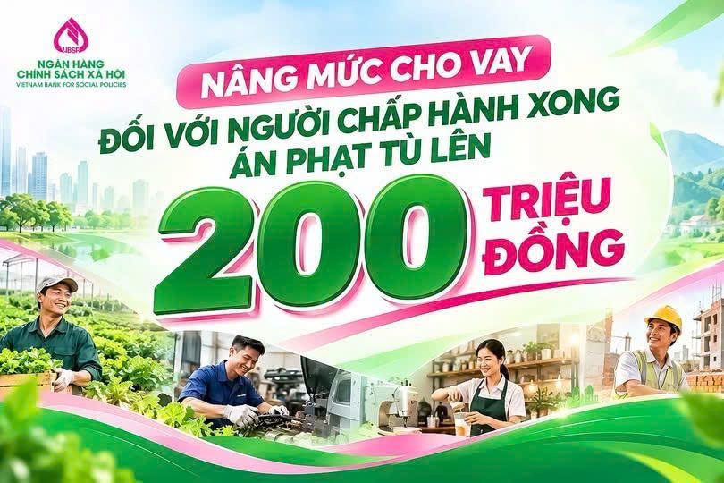 Nâng mức cho vay đối với người chấp hành xong án phạt tù lên 200 triệu đồng